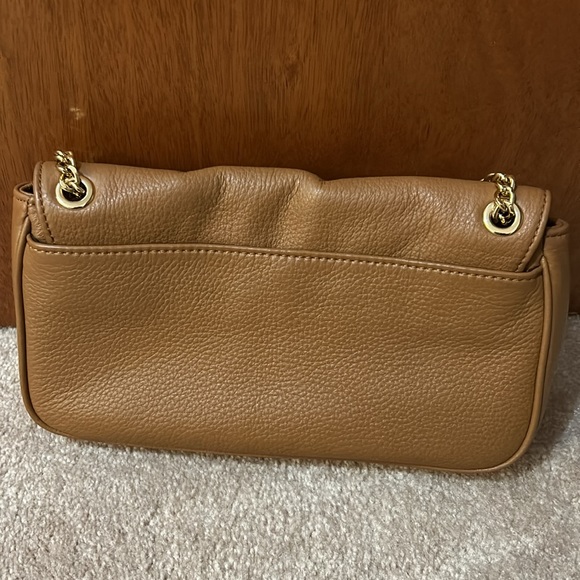 Michael Kors Fulton Chain Shoulder Bag Brown Leather Handbag - Picture 2 of 5